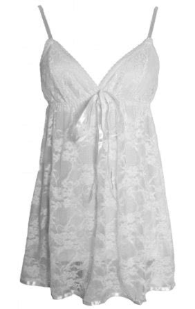 Lace Lingerie Sleepwear Sleep Dress Set With G String In White Lingerie