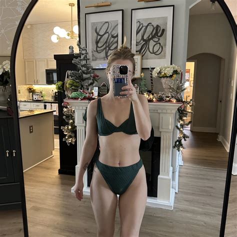 Green Abercrombie Bikini Top Size Xs Bottom Size M Depop
