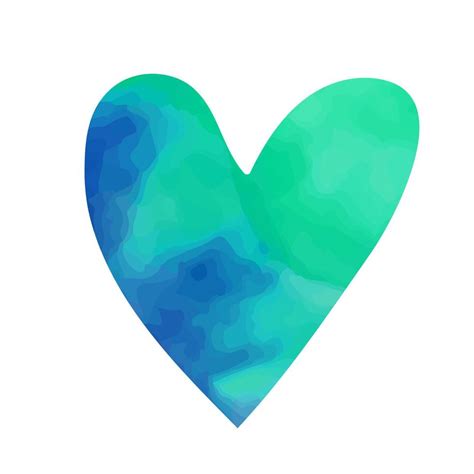 Hand Drawn Blue Watercolor Heart 7638747 Vector Art At Vecteezy