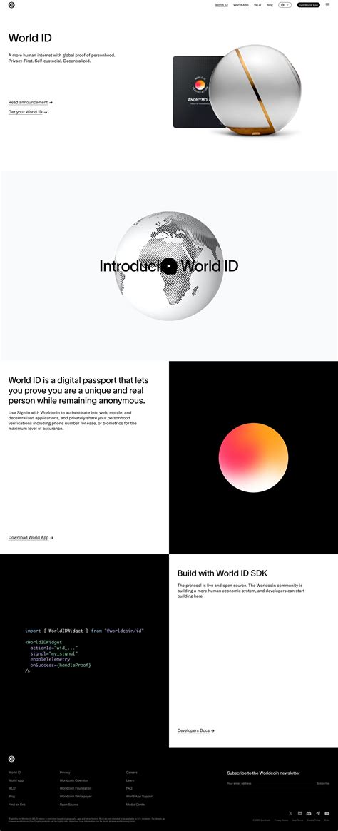 Worldcoin website design - Lapa Ninja