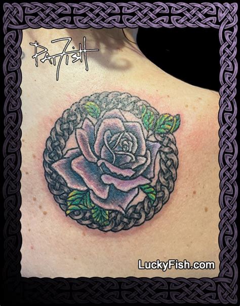 Celtic Rose Corsage Tattoo Design — LuckyFish, Inc. and Tattoo Santa ...