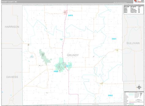 Grundy County Mo Wall Map Premium Style By Marketmaps