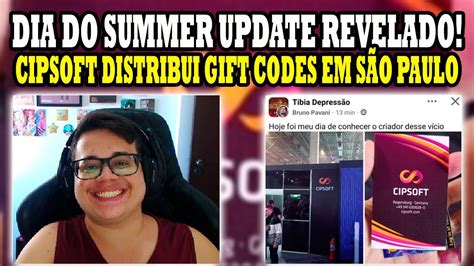 Tibia Dia Do Summer Update Revelado Cipsoft Distribui Gift Codes Na