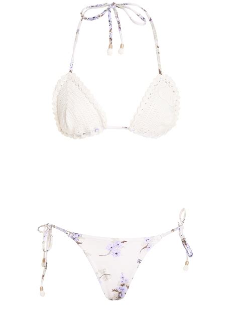 Zimmermann Jude Crochet Triangle Bikini Reversible