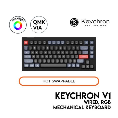Keychron V QMK Mechanical Keyboard Carbon Black Wired RGB Hot Swap QMK VIA Lazada PH