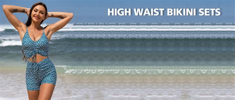 Amazon Swmmer Liket High Waisted Bikini Sets For Women Boy Shorts Swimsuits Sporty Bathing