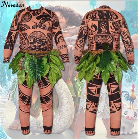 New 2018 Cartoon Movie Moana Maui Cosplay Costume Mens Fashion
