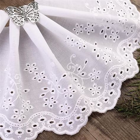 Amazon SEWDIYTR Eyelet Lace Trim White Cotton Lace Trim Embroidery