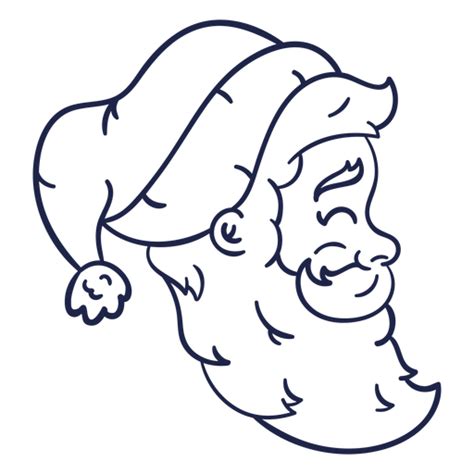 Design Png E Svg De Traço De Cabeça De Papai Noel Vintage De Perfil