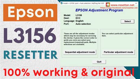 Epson L3156 Resetter Epson Adjustment Program Reset Waste Inkpad