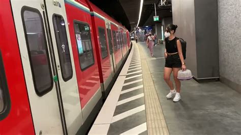 Обзор станции метро Франкфурта-На-Майне. Германия/Overview of the ...