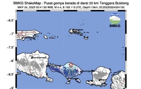 Gempa Darat M4 4 Guncang Buleleng Bali Kedalaman 10 Km