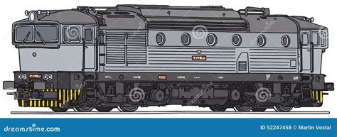 Diesel Locomotive Passenger Carriage And Electric Locomotive Cartoon
