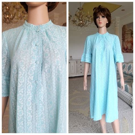 Retro Blue Nightgown L Xl Bridal Lingerie Wedding Li Gem