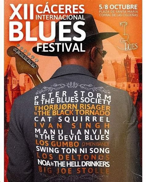 Cartel Festival Blues Cáceres 5 a 8 octubre 2023 La hora del blues