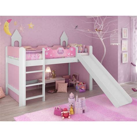 Cama Infantil Princesas Disney Play Escorregador Branco Pura Magia