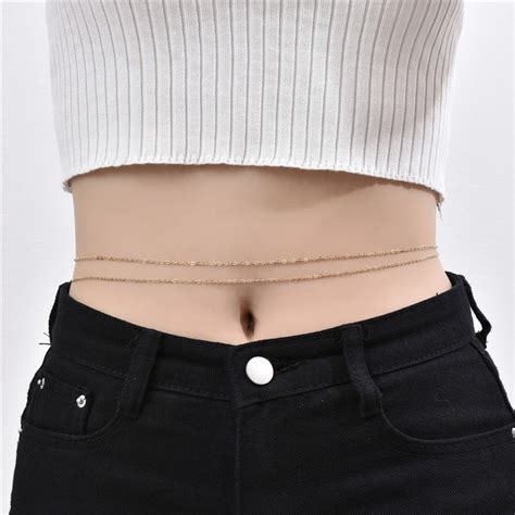 Trendy Star Simple Belly Chain Fashion Bikini Waist Link Necklaces Summer Body Jewelry For Women