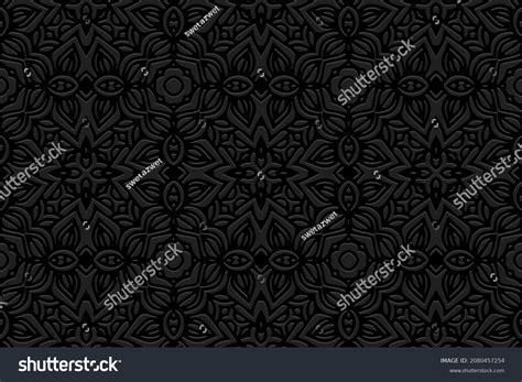 Embossed Black Background Design Elegant Texture Stock Vector (Royalty Free) 2080457254 ...