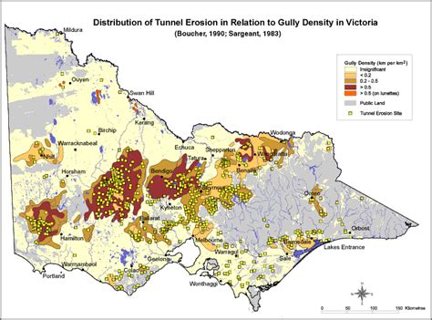 Distribution Of Tunnel Erosion In Relation To Gully Density In Victoria