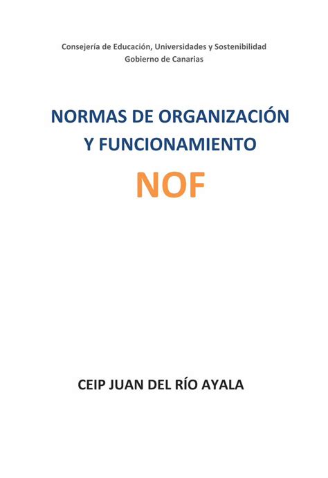 Pdf Normas De Organizaci N Y Funcionamiento Relaci N Del Centro Con