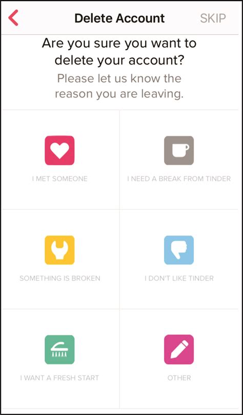how to delete tinder account when shadowbanned