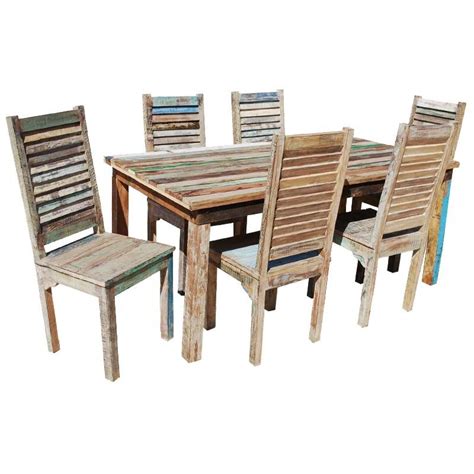 Appalachian Rustic Old Wood Table Shutter Back Chairs Reclaimed