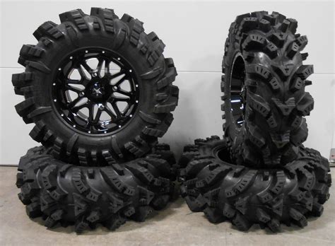 Msa Black Vibe 14 Utv Wheels 30 Intimidator Tires Polaris Rzr Xp 1000