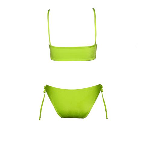 Camille Lime Bikini Set Snow L Swimwear