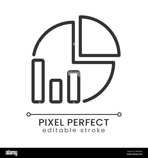 Pie Chart Pixel Perfect Linear Icon Stock Vector Image And Art Alamy