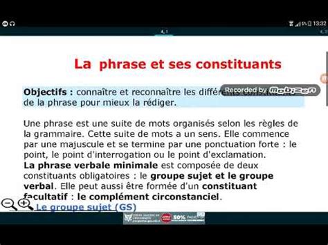 La Phrase Et Ses Constituants YouTube