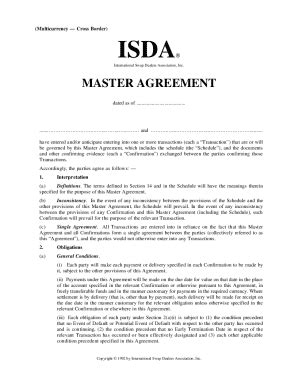 Isda Agreement Fill And Sign Printable Template Online