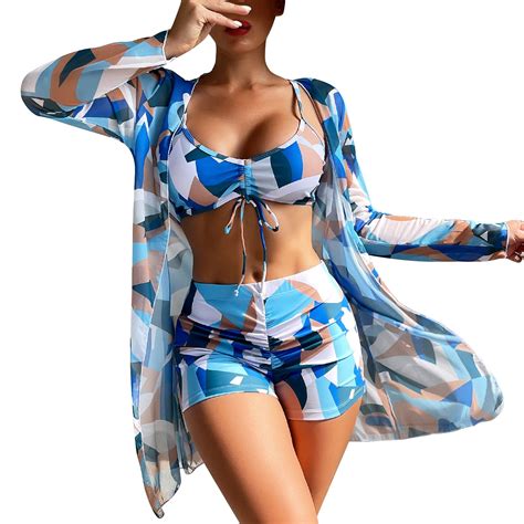 Wilucolt Womens Swimsuits Tankini Sets Piece Bikini Set Swimsuit Long