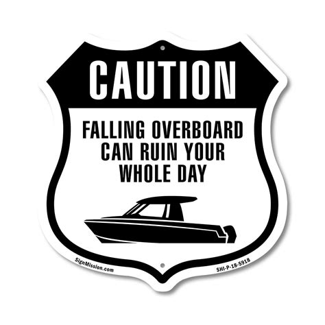 Caution Falling Overboard Can Ruin Your Whole Day (2 Pack) 6 inch X 6