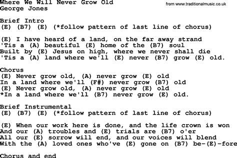 Where We Will Never Grow Old By George Jones Counrty Song Lyrics And