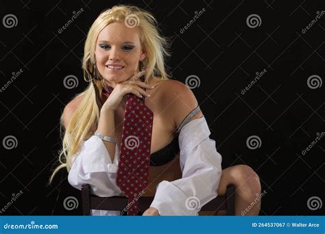 Blonde Lingerie Model In A Studio Environment Stock Image Image Of Caucasian Fashionable