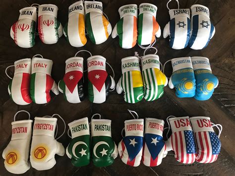 Mini Boxing Gloves Flag Of Iranirelandrepublic Of Etsy Australia