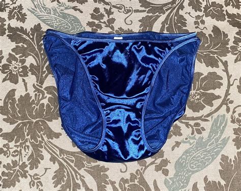 Delicates Vintage Bikini L Second Skin Panties Underwear String Glossy Royal Blu Ebay