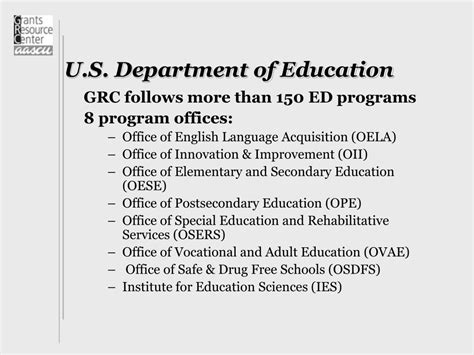 PPT - U.S. Department of Education Agency Overview PowerPoint ...