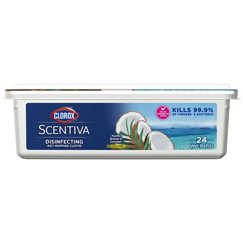 Clorox Scentiva Disinfecting Wet Mopping Cloths Pacific Breeze