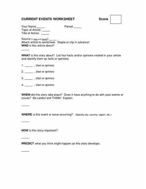 50 Current events Worksheet Pdf – Chessmuseum Template Library