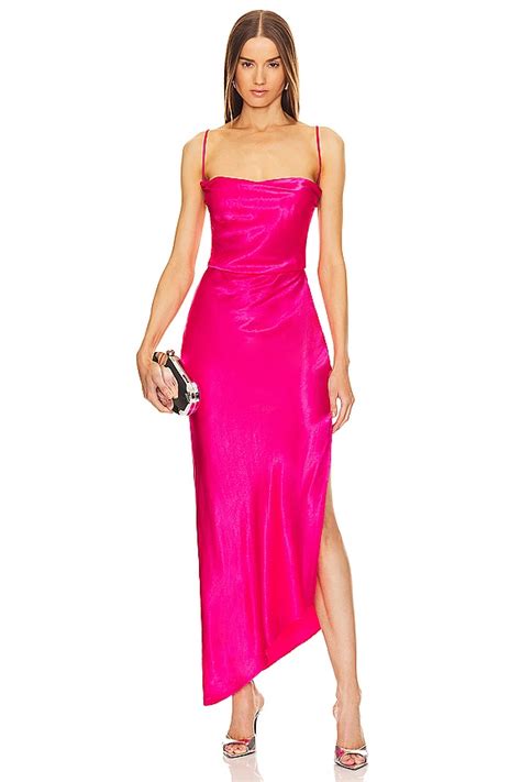 Michael Costello X Revolve Cassie Midi Dress In Hot Pink Revolve