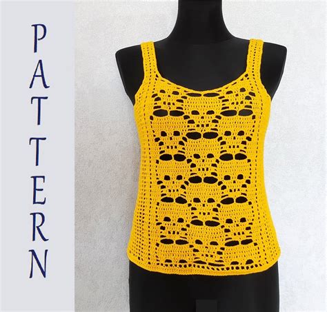 Crochet Lace Summer Tank Top Pattern Pdf Etsy