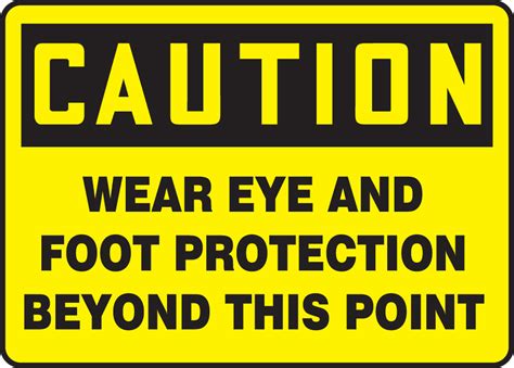 Accuform X Black And Yellow Aluminum Safety Signs Caution Wear