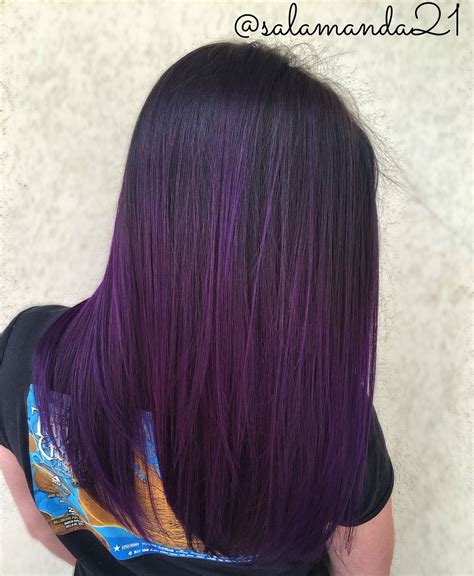 Purple Lowlights On Black Hair