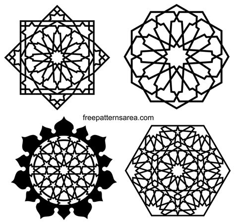 Islamic Art Geometric Design Graphics Vectors - FreePatternsArea