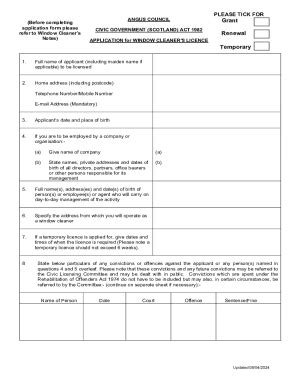 Fillable Online Window Cleaner S Application Form Fax Email Print