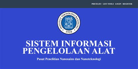 sistem informasi pengelolaan alat sipa pusat penelitian nanosains