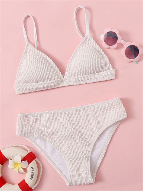 Girls V Neck Bikini Swimsuit