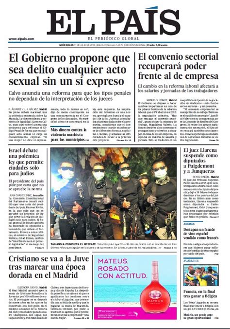 Las Portadas De Los Periódicos De Hoy Miércoles 11 De Julio De 2018