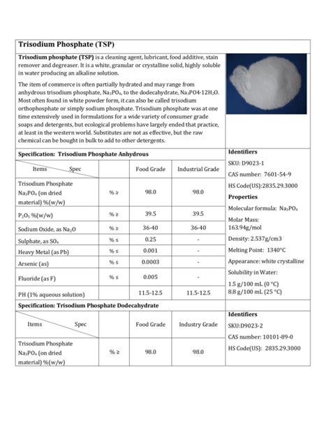 Trisodium Phosphate Tsp